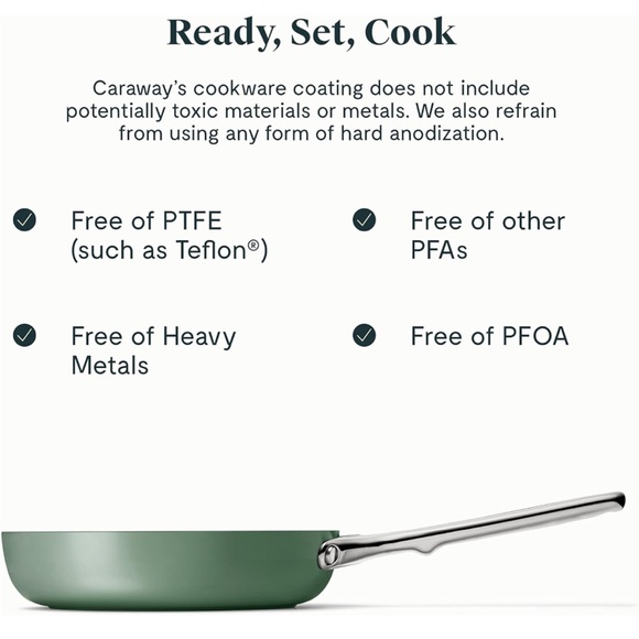 Caraway Nonstick Ceramic Mini Fry Pan (1.05 qt, 8") - Sage NEW WITH BOX - Picture 2 of 7